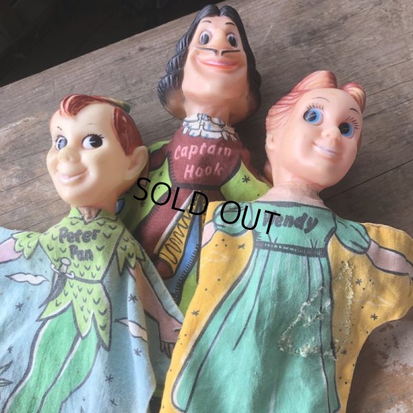 画像17: Vintage Gund Hand Puppet Doll Disney Peter Pan , Wendy , Captain Hook SET (M603)
