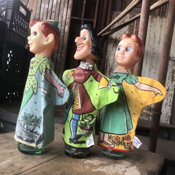 画像2: Vintage Gund Hand Puppet Doll Disney Peter Pan , Wendy , Captain Hook SET (M603)