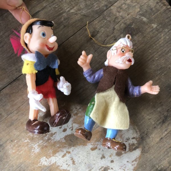 画像8: Vintage Disney Pinocchio & Geppetto Ornament SET (M616)
