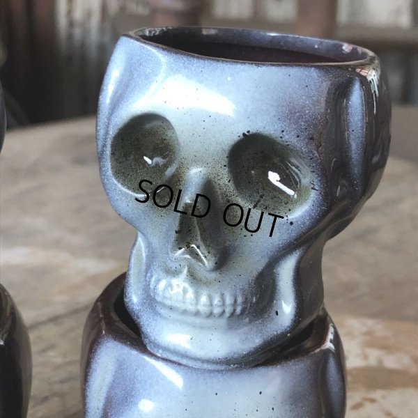 画像18: 50s Vintage SKULL " LAY OFF " Poison Decanter Bottle w/Shot Glass (B619)