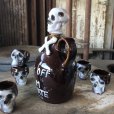 画像4: 50s Vintage SKULL " LAY OFF " Poison Decanter Bottle w/Shot Glass (B618)