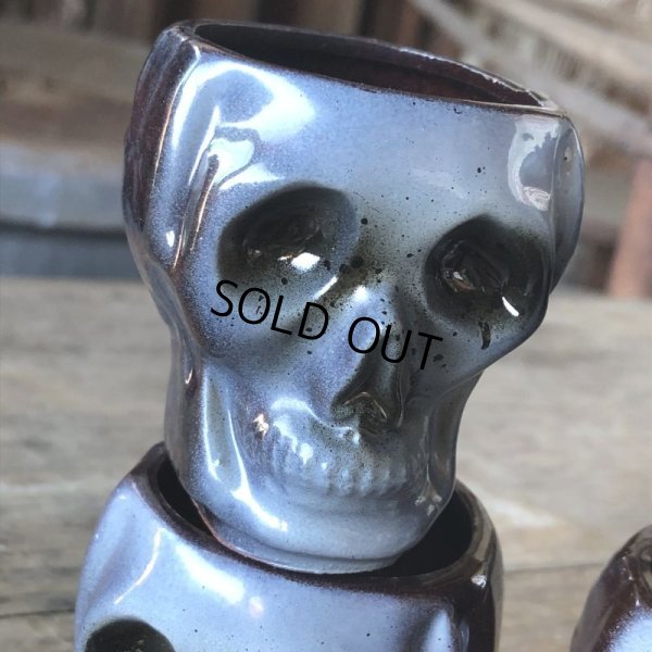 画像17: 50s Vintage SKULL " LAY OFF " Poison Decanter Bottle w/Shot Glass (B619)