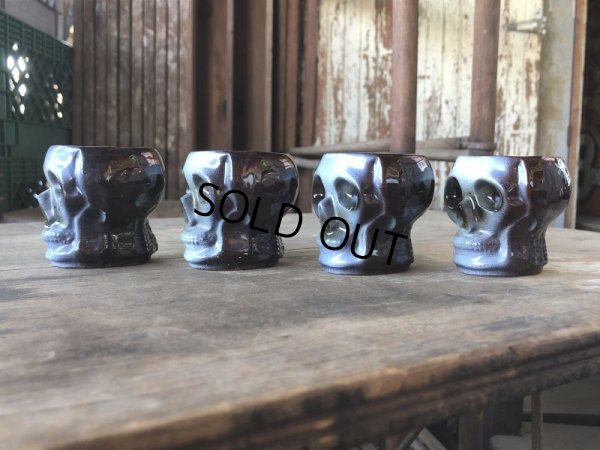 画像13: 50s Vintage SKULL " LAY OFF " Poison Decanter Bottle w/Shot Glass (B619)