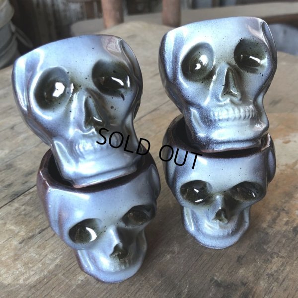画像16: 50s Vintage SKULL " LAY OFF " Poison Decanter Bottle w/Shot Glass (B619)