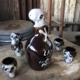 画像2: 50s Vintage SKULL " LAY OFF " Poison Decanter Bottle w/Shot Glass (B618) (2)