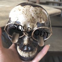50s MADE IN JAPAN Skull w/Glasses Ceramic Ashtray (M621)