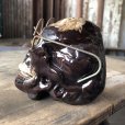 画像8: 50s MADE IN JAPAN Skull w/Glasses Ceramic Ashtray (M621)
