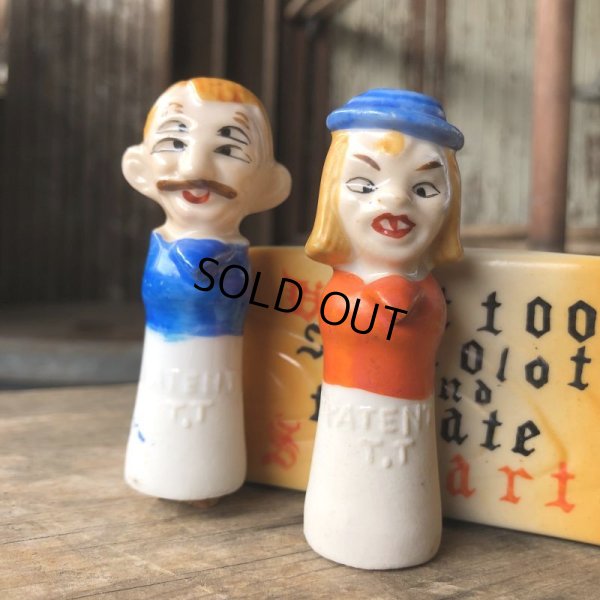 画像10: Vintage 4 Four Eyed Couples Nodder Salt and Pepper Shakers (B633)