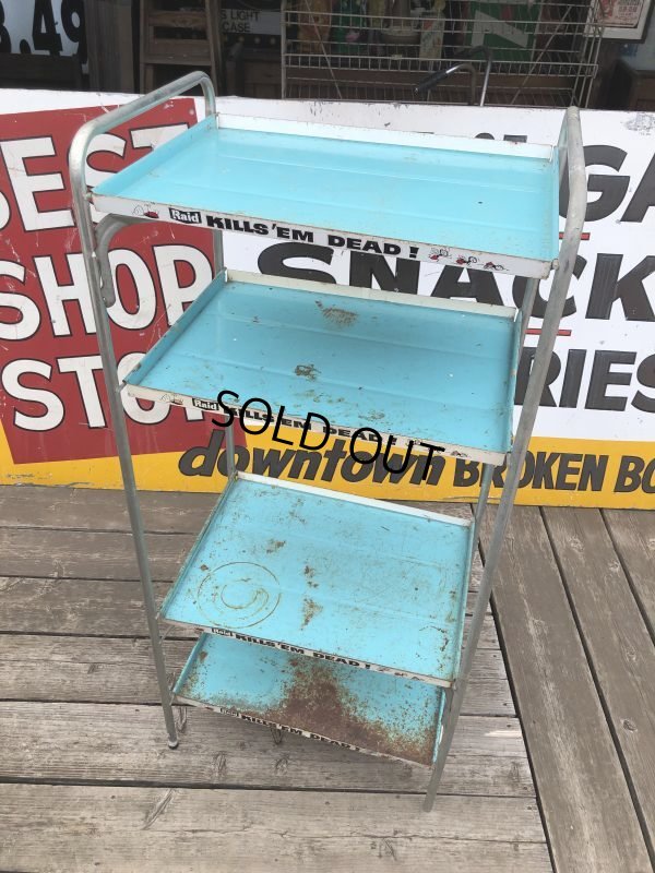 画像14: 【店舗引き取り限定】 Vintage Advertising JOHNSON & SON Raid Store Display Shelf Metal Rack (M641)