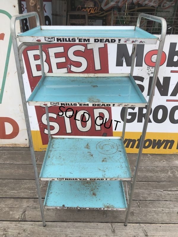 画像18: 【店舗引き取り限定】 Vintage Advertising JOHNSON & SON Raid Store Display Shelf Metal Rack (M641)