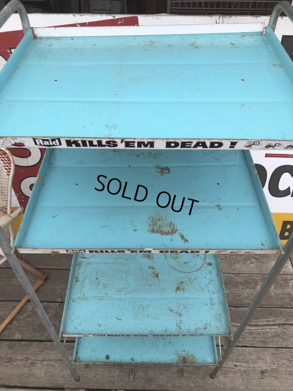 画像6: 【店舗引き取り限定】 Vintage Advertising JOHNSON & SON Raid Store Display Shelf Metal Rack (M641)