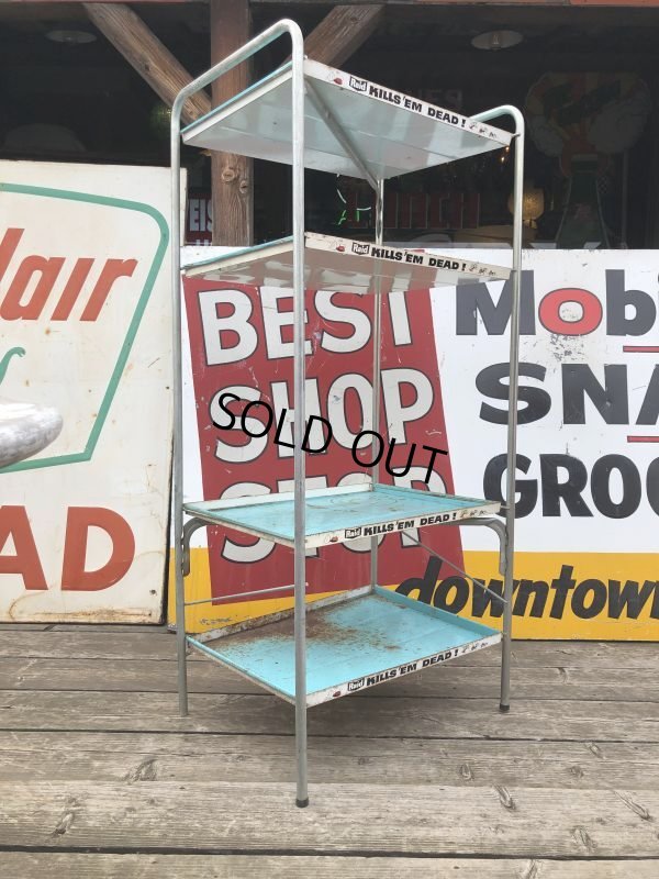 画像11: 【店舗引き取り限定】 Vintage Advertising JOHNSON & SON Raid Store Display Shelf Metal Rack (M641)