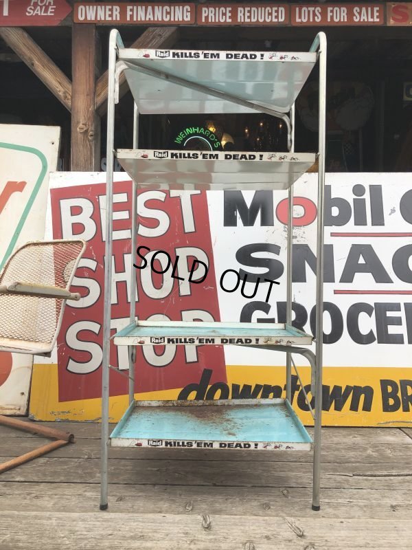 画像9: 【店舗引き取り限定】 Vintage Advertising JOHNSON & SON Raid Store Display Shelf Metal Rack (M641)