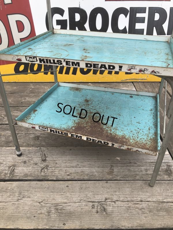 画像15: 【店舗引き取り限定】 Vintage Advertising JOHNSON & SON Raid Store Display Shelf Metal Rack (M641)