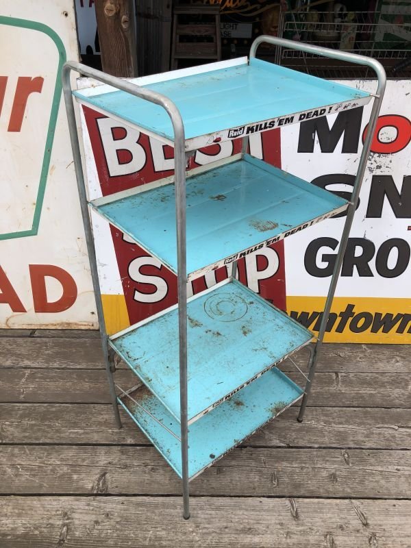 画像10: 【店舗引き取り限定】 Vintage Advertising JOHNSON & SON Raid Store Display Shelf Metal Rack (M641)