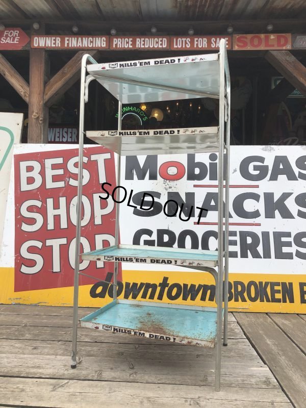 画像13: 【店舗引き取り限定】 Vintage Advertising JOHNSON & SON Raid Store Display Shelf Metal Rack (M641)