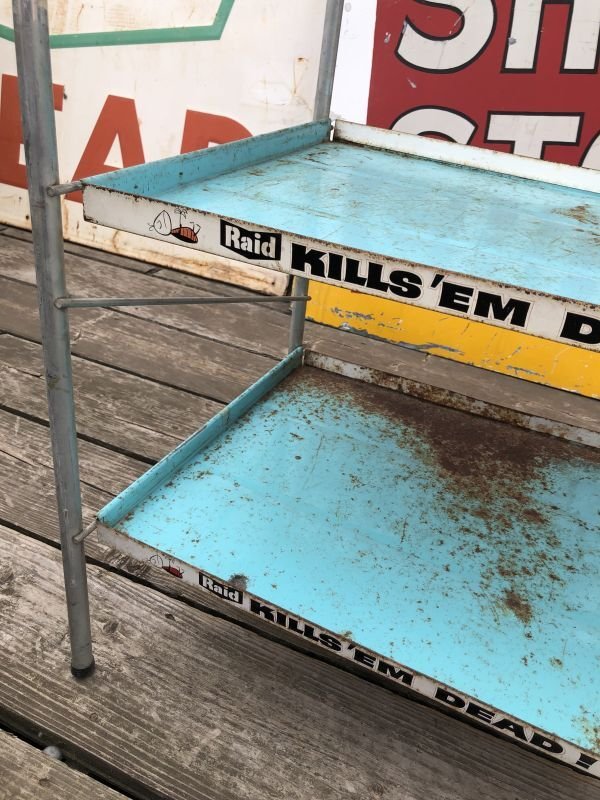 画像7: 【店舗引き取り限定】 Vintage Advertising JOHNSON & SON Raid Store Display Shelf Metal Rack (M641)