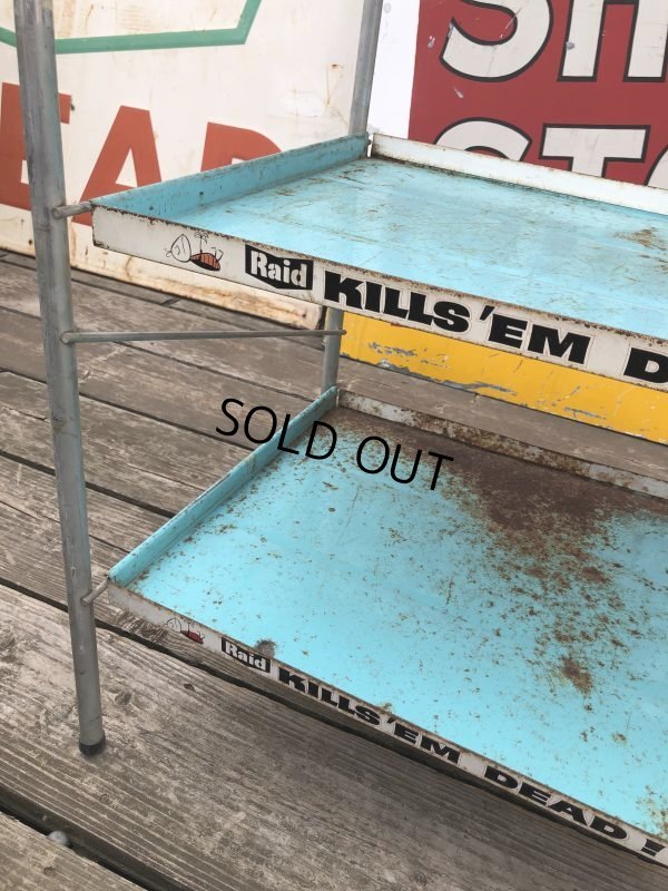 画像7: 【店舗引き取り限定】 Vintage Advertising JOHNSON & SON Raid Store Display Shelf Metal Rack (M641)