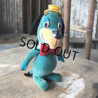 60s Vintage Hanna Barbara Huckleberry Hound Velveteen Stuffed (M644)