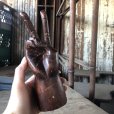 画像9: 70s Vintage Wooden Hand Peace Sign Ornament (M646)