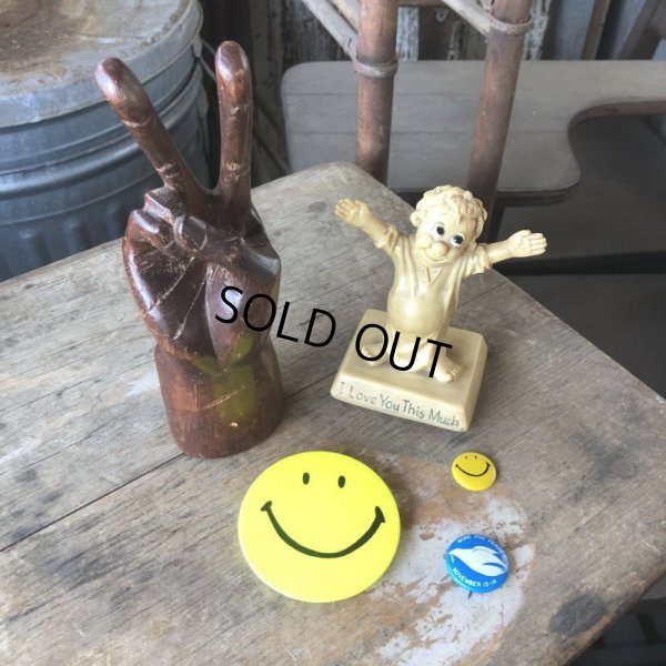 画像10: 70s Vintage Wooden Hand Peace Sign Ornament (M646)