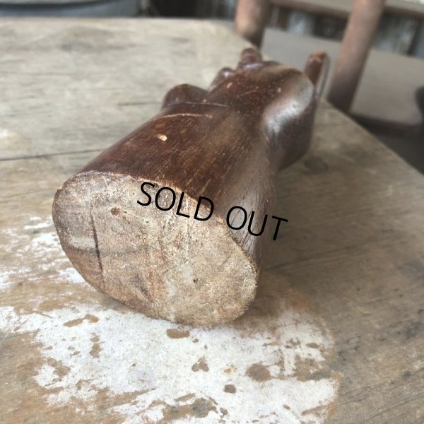 画像6: 70s Vintage Wooden Hand Peace Sign Ornament (M646)