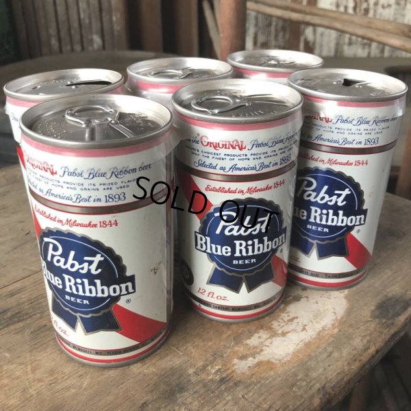 画像5: Vintage Pabst Blue Ribbon Beer Cans 6 PACK (M661) 
