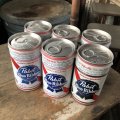 Vintage Pabst Blue Ribbon Beer Cans 6 PACK (M660) 