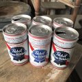 Vintage Pabst Blue Ribbon Beer Cans 6 PACK (M661) 