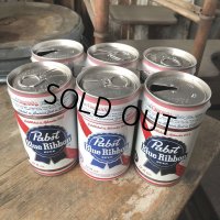 Vintage Pabst Blue Ribbon Beer Cans 6 PACK (M661) 