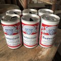 Vintage Budweiser Beer Cans 6 PACK (M657) 