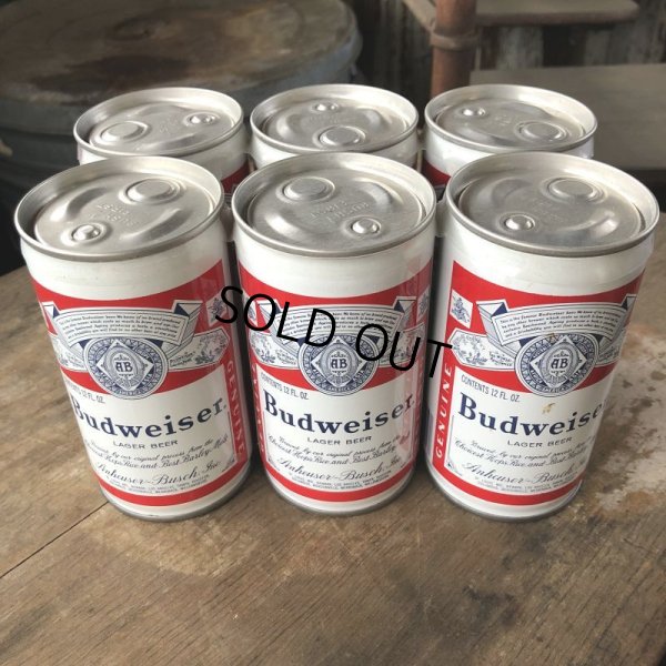 画像1: Vintage Budweiser Beer Cans 6 PACK (M656) 