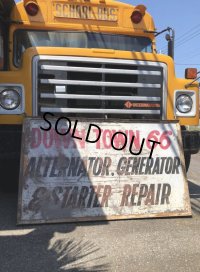 【店舗引き取り限定】 Original U.S.A Downtown 66 Double Sided Hand Painted Store Sign Huge! (M686)
