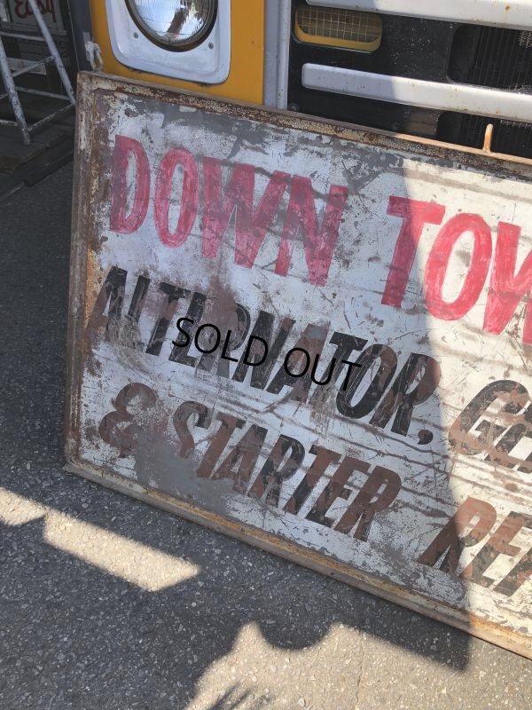 画像2: 【店舗引き取り限定】 Original U.S.A Downtown 66 Double Sided Hand Painted Store Sign Huge! (M686)