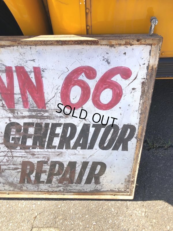 画像8: 【店舗引き取り限定】 Original U.S.A Downtown 66 Double Sided Hand Painted Store Sign Huge! (M686)