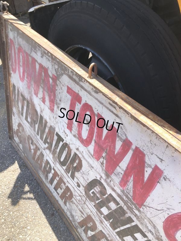 画像7: 【店舗引き取り限定】 Original U.S.A Downtown 66 Double Sided Hand Painted Store Sign Huge! (M686)