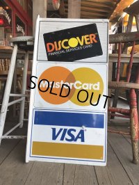 Vintage DISCOVER Master Card VISA Double Sided Metal Sign (M691)