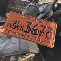 70s Vintage American License Number Plate / MINNESOTA 3673 (M711)
