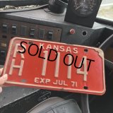70s Vintage American License Number Plate / KANSAS 1114 (M735)