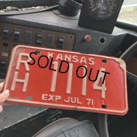 70s Vintage American License Number Plate / KANSAS 1114 (M735)