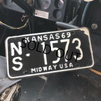 60s Vintage American License Number Plate / KANSAS 1573 (M738)