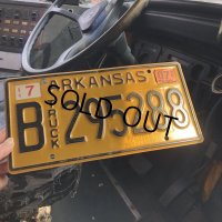 00s Vintage American License Number Plate / ARKANSAS 295288 (M709)