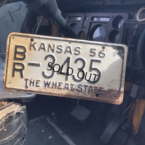 画像1: 50s Vintage American License Number Plate / KANSAS 3435 (M714)