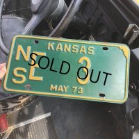 70s Vintage American License Number Plate / KANSAS 3 (M724)