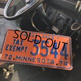 70s Vintage American License Number Plate / MINNESOTA 3544 (M708)