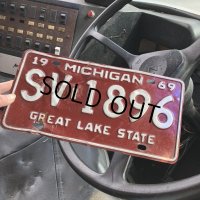 60s Vintage American License Number Plate / MICHIGAN 1896 (M726)