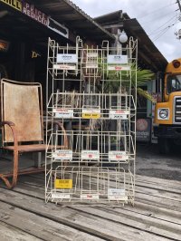【店舗引き取り限定】 Vintage Advertising Metal Wire Store Display Magazine Rack (M846)