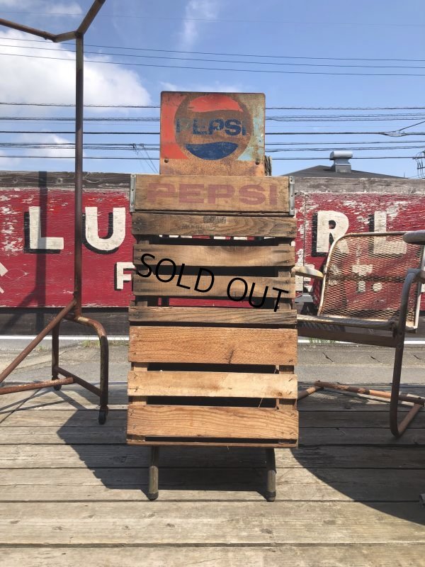画像14: Vintage Advertising Pepsi Store Display Crate Dolly Cart (M847)