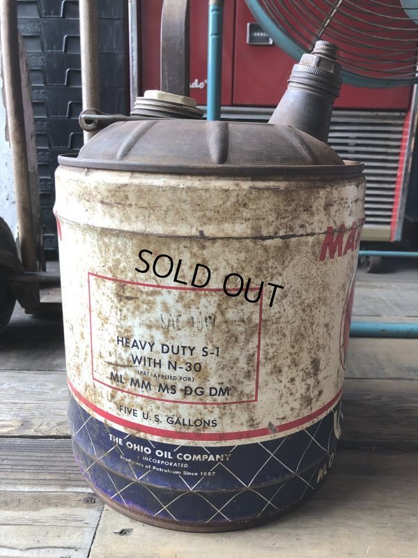 画像5: Vintage Motor Gas Oil 5 Gallon Can MARATHON (M849) 