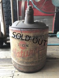 Vintage Motor Gas Oil 5 Gallon Can LION (M851) 
